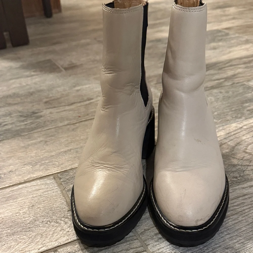 Madewell Cream and Black Ankle Booties - Picture 2 of 9